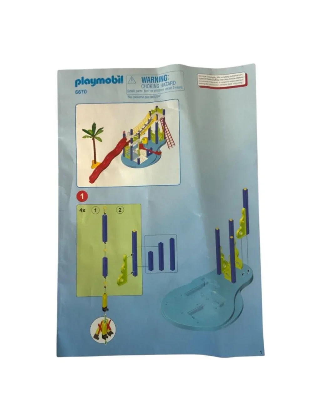 Playmobil 6670 Summer Fun Water Slide Playset Replacement Parts Lot INCOMPLETE